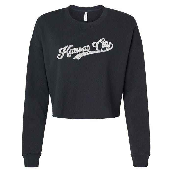 Vintage Kansas City Baseball Cropped Pullover Crew