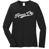 Vintage Kansas City Baseball Ladies Long Sleeve Shirt