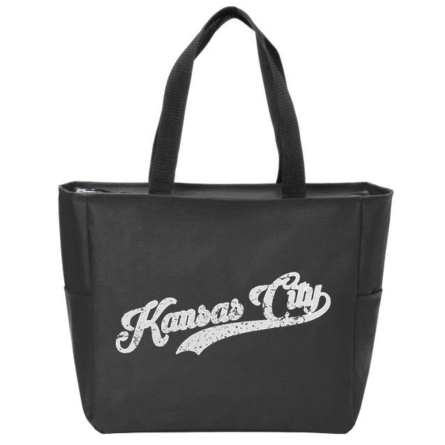 Vintage Kansas City Baseball Zip Tote Bag