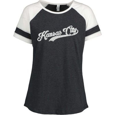 Vintage Kansas City Baseball Enza Ladies Jersey Colorblock Tee