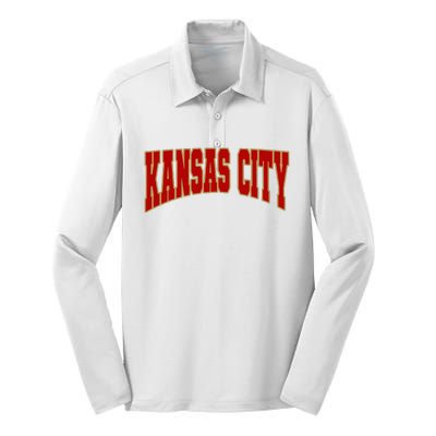 Vintage Kansas City Kc Silk Touch Performance Long Sleeve Polo