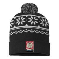 Vintage Kawaii Cat Anime Japanese Gift Teenager USA-Made Snowflake Beanie