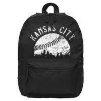 Vintage Kansas City Missouri Skyline 16 in Basic Backpack