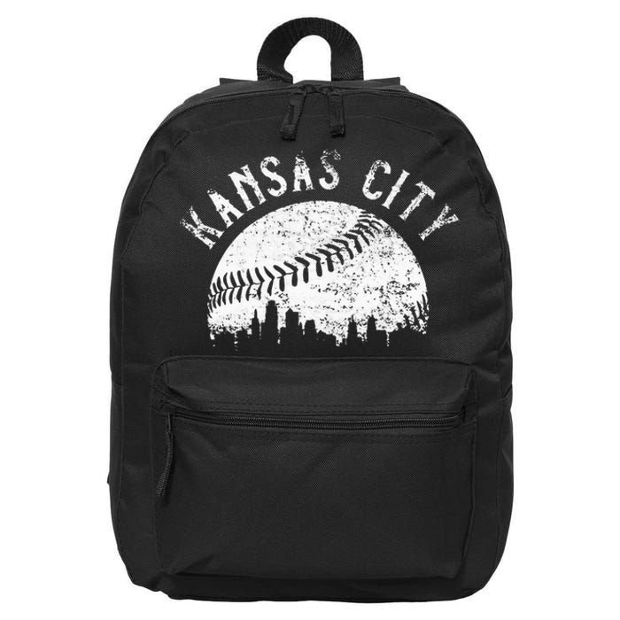 Vintage Kansas City Missouri Skyline 16 in Basic Backpack