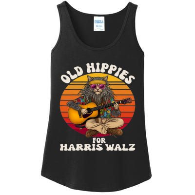 Vintage Kamala Cat Hippie Old Hippies For Harris Waltz 2024 Ladies Essential Tank