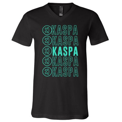 Vibrant Kaspa Crypto Colors Bold Kaspa Miner Kaspa Mining Crypto Bullrun V-Neck T-Shirt