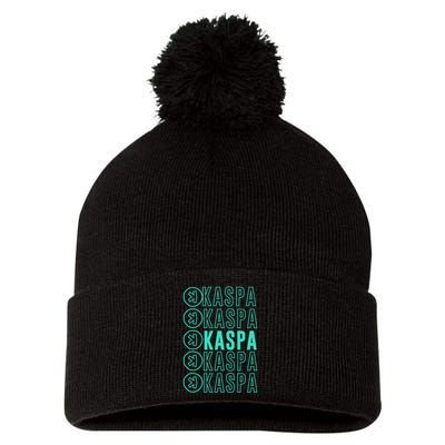 Vibrant Kaspa Crypto Colors Bold Kaspa Miner Kaspa Mining Crypto Bullrun Pom Pom 12in Knit Beanie