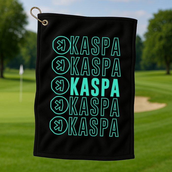 Vibrant Kaspa Crypto Colors Bold Kaspa Miner Kaspa Mining Crypto Bullrun Golf Towel