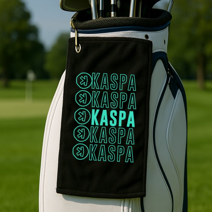 Vibrant Kaspa Crypto Colors Bold Kaspa Miner Kaspa Mining Crypto Bullrun Golf Towel