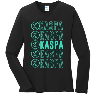 Vibrant Kaspa Crypto Colors Bold Kaspa Miner Kaspa Mining Crypto Bullrun Ladies Long Sleeve Shirt