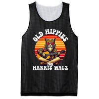 Vintage Kamala Cat Hippie Old Hippies For Harris Waltz 2024 Mesh Reversible Basketball Jersey Tank