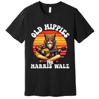 Vintage Kamala Cat Hippie Old Hippies For Harris Waltz 2024 Premium T-Shirt