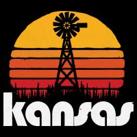Vintage Kansas Distressed 80s Sun Windmill Graphic Toddler T-Shirt