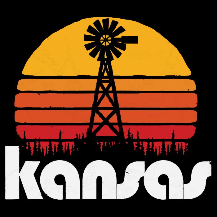Vintage Kansas Distressed 80s Sun Windmill Graphic Toddler T-Shirt