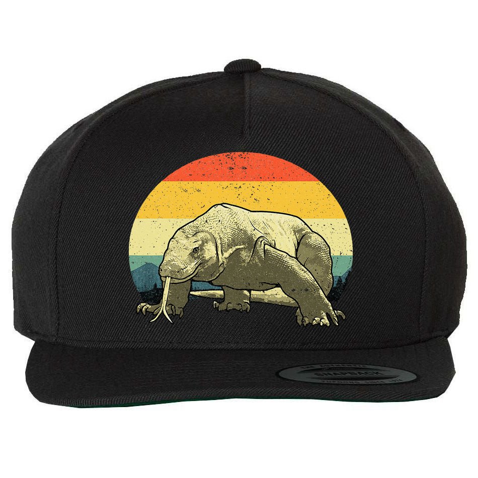 Vintage Komodo Dragon Wool Snapback Cap