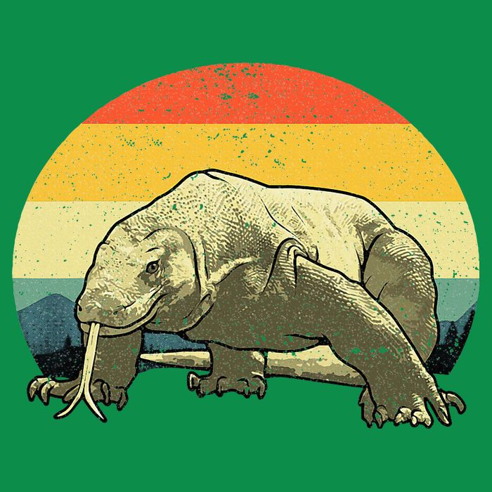 Vintage Komodo Dragon Button