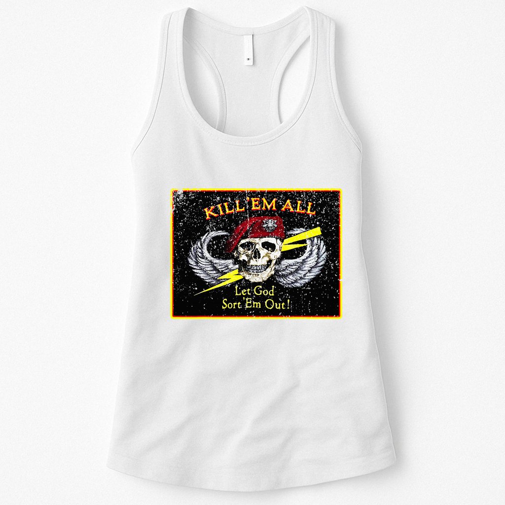 Vintage Kill Em All! Let God Sort Em Out Womens Tank Top