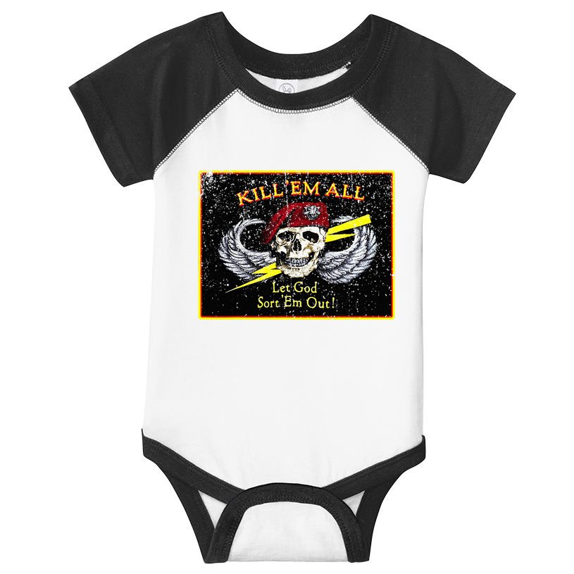 Vintage Kill Em All! Let God Sort Em Out Infant Baby Jersey Bodysuit