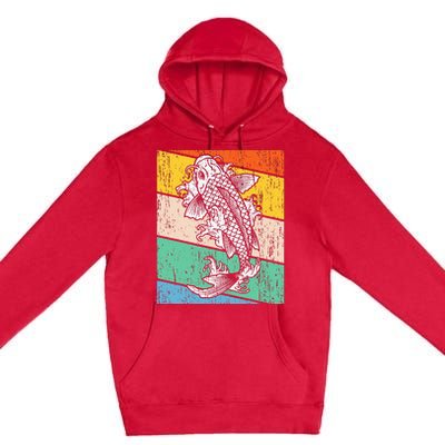 Vintage Koi Fish Japanese Art Funny Carp Asian Japan Lovers Premium Pullover Hoodie