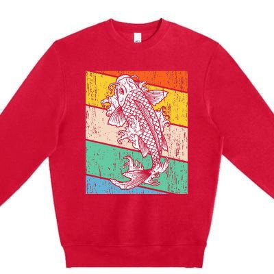 Vintage Koi Fish Japanese Art Funny Carp Asian Japan Lovers Premium Crewneck Sweatshirt