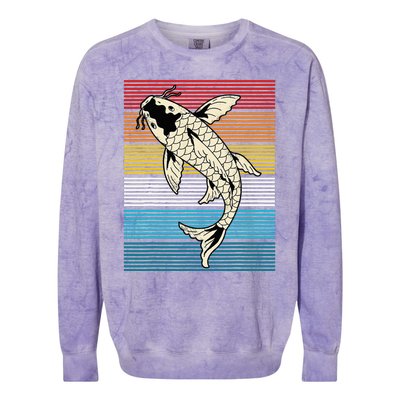 Vintage Koi Fish Japanese Art Funny Carp Asian Japan Lovers Colorblast Crewneck Sweatshirt