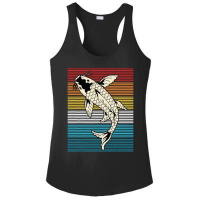 Vintage Koi Fish Japanese Art Funny Carp Asian Japan Lovers Ladies PosiCharge Competitor Racerback Tank