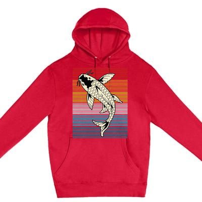 Vintage Koi Fish Japanese Art Funny Carp Asian Japan Lovers Premium Pullover Hoodie