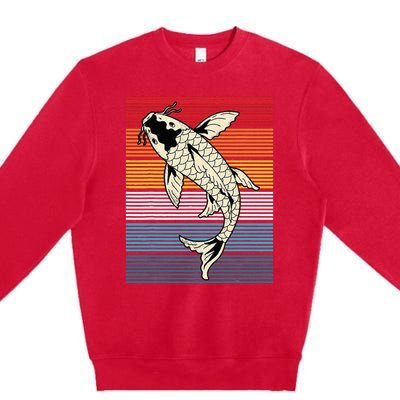 Vintage Koi Fish Japanese Art Funny Carp Asian Japan Lovers Premium Crewneck Sweatshirt