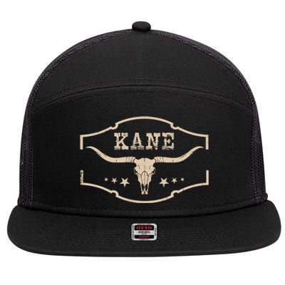 Vintage Kane First Name Personalized Retro 80S Apparel 7 Panel Mesh Trucker Snapback Hat