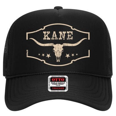 Vintage Kane First Name Personalized Retro 80S Apparel High Crown Mesh Back Trucker Hat