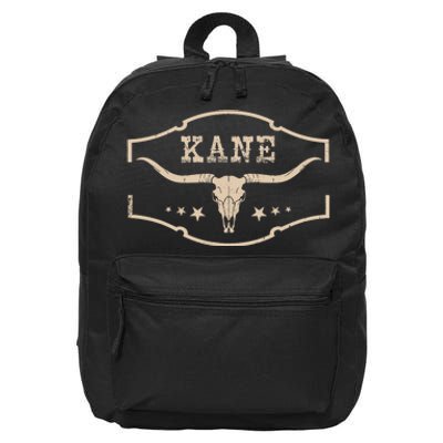 Vintage Kane First Name Personalized Retro 80S Apparel 16 in Basic Backpack