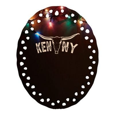 Vintage Kenny First Name Proud Funny Costume Name Happily Ceramic Oval Ornament