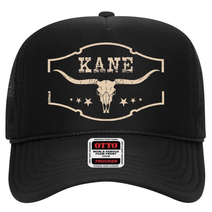 Vintage Kane First Name Personalized Retro 80s High Crown Mesh Back Trucker Hat