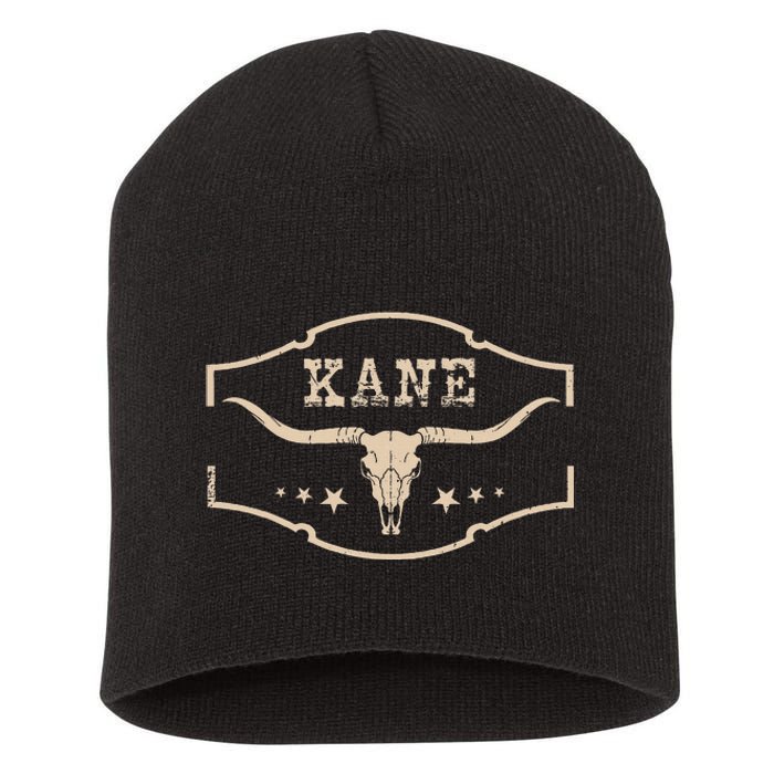 Vintage Kane First Name Personalized Retro 80s Short Acrylic Beanie