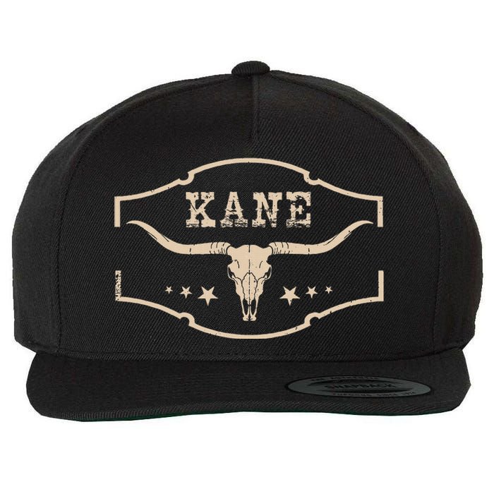 Vintage Kane First Name Personalized Retro 80s Wool Snapback Cap