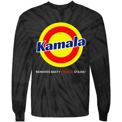 Vote Kamala Harris Removes Nasty Orange Stains Detergent Fun Tie-Dye Long Sleeve Shirt