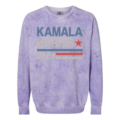 Vintage Kamala Harris 2024 For President Election Campaign Gift Colorblast Crewneck Sweatshirt