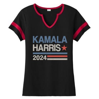 Vintage Kamala Harris 2024 For President Election Campaign Gift Ladies Halftime Notch Neck Tee