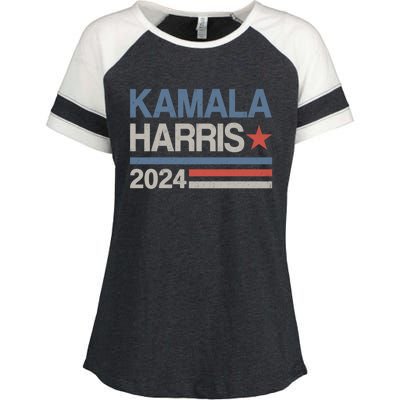 Vintage Kamala Harris 2024 For President Election Campaign Gift Enza Ladies Jersey Colorblock Tee