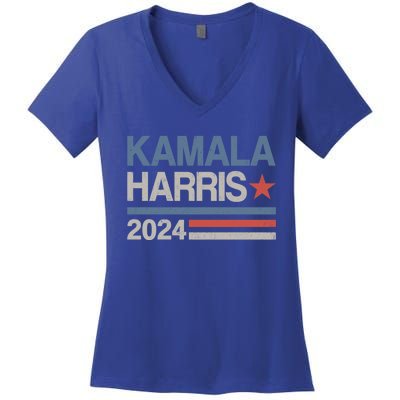 Vintage Kamala Harris 2024 For President Election Campaign Gift Women's V-Neck T-Shirt