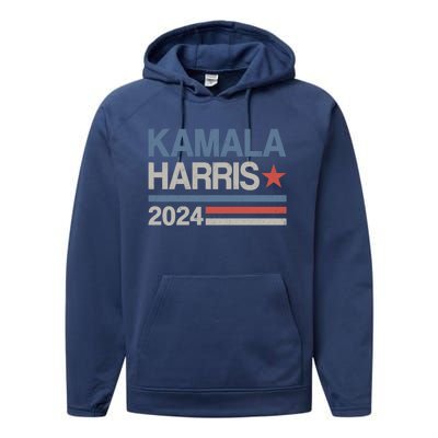 Vintage Kamala Harris 2024 For President Election Campaign Gift Performance Fleece Hoodie