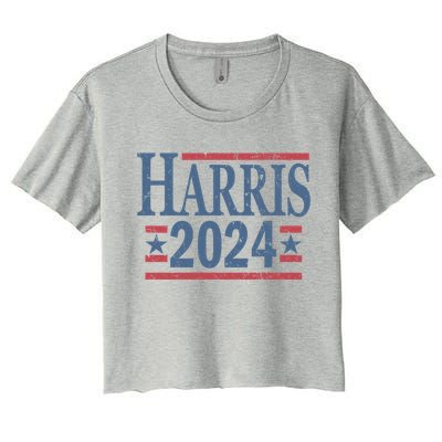 Vintage Kamala Harris 2024 Gift Women's Crop Top Tee