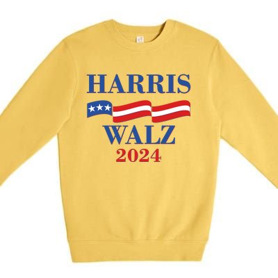 Vote Kamala Harris Tim Walz 2024 Election Premium Crewneck Sweatshirt