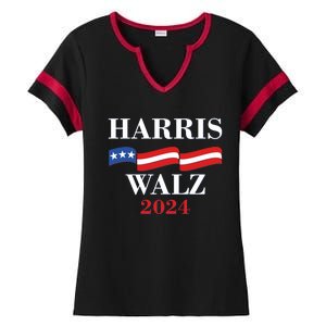 Vote Kamala Harris Tim Walz 2024 Election Ladies Halftime Notch Neck Tee