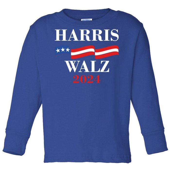 Vote Kamala Harris Tim Walz 2024 Election Toddler Long Sleeve Shirt