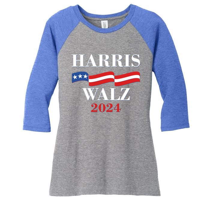 Vote Kamala Harris Tim Walz 2024 Election Women's Tri-Blend 3/4-Sleeve Raglan Shirt