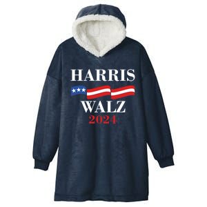 Vote Kamala Harris Tim Walz 2024 Election Hooded Wearable Blanket