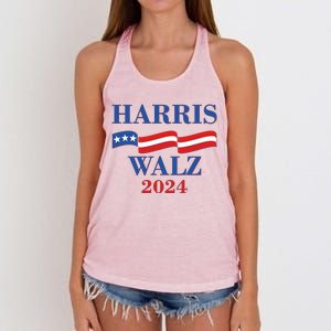 Vote Kamala Harris Tim Walz 2024 Election Women's Knotted Racerback Tank