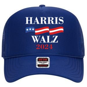 Vote Kamala Harris Tim Walz 2024 Election High Crown Mesh Back Trucker Hat