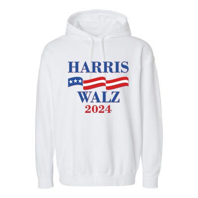 Vote Kamala Harris Tim Walz 2024 Election Garment-Dyed Fleece Hoodie